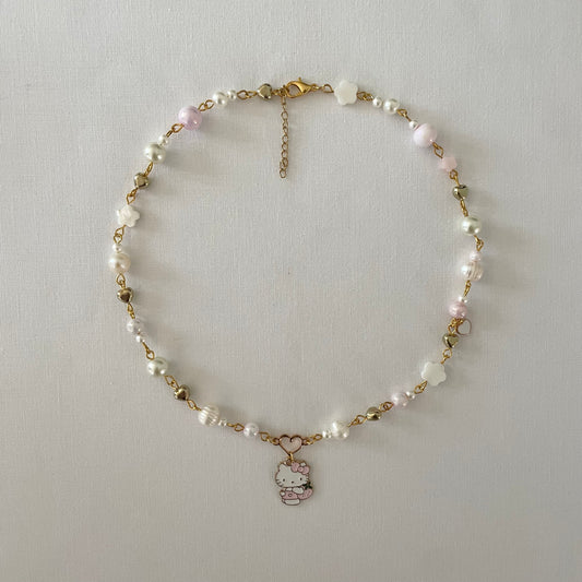 hello kitty pearl necklace